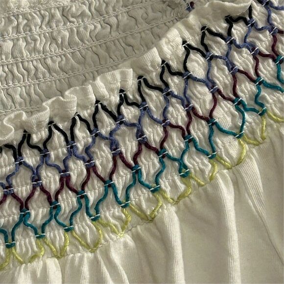 Style & Co Women's Off-Shoulder Blouse M White Embroidered Multicolor - Picture 15 of 15